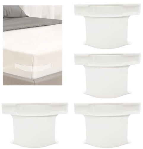 4X Attache Drap Housse, Bloque Drap Housse avec Bandes, Clip de Drap Fermeture par Elastique et Clip, Maintien Drap Housse Pour Protège-matelas, Couvertures, Literie, Tendeur Drap ousse Antidérapant