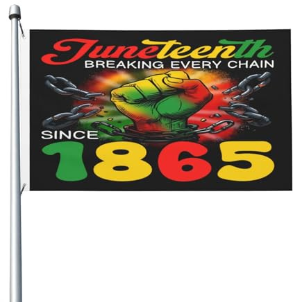 Pirate Flag Juneteenth Bricht Seitdem Jede Kette Uv-Lichtbeständig Fahnen Dekoration Fahne Für Fasching Karneval Drinnen 3X5Ft
