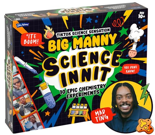 John Adams Big Manny Science INNIT | 10 Epic Science Experiments for Kids | Create a Home Lab | STEM Learning Resource | Includes Test Tubes, Beakers & Goggles | Age 10+ | Christmas or Birthday Gift