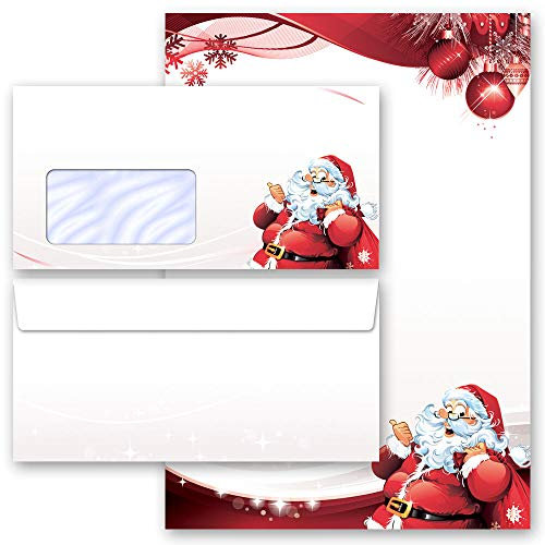 Briefpapier Sets Motivpapier Weihnachten Weihnachten, BRIEF AN DEN WEIHNACHTSMANN 100 Blatt Briefpapier + 100 passende Briefumschläge DIN LANG mit Fenster | Paper-Media