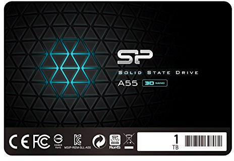Silicon Power 1TB SSD 3D NAND A55 SLC Cache Performance Boost SATA III 2.5 7mm (0.28) Internal Solid State Drive (SP001TBSS3A55S25)