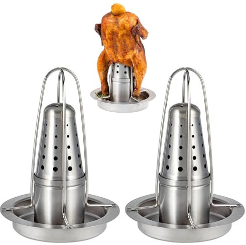 bremermann Hähnchengriller mit Aromabehälter, Hähnchenbräter, Hähnchenhalter aus Edelstahl (2)