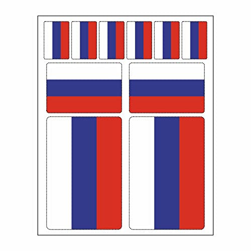 Generisch 10 Stück Flaggen Aufkleber Russland Set | Sticker Russia Autoaufkleber