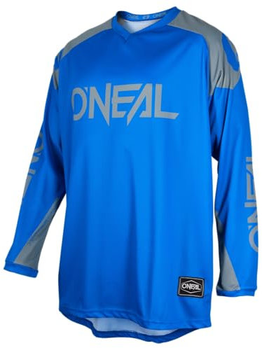 O'NEAL | Jersey | Enduro Motocross | Atmungsaktives Material, Maximale Bewegungsfreiheit, Verlängerter Rücken | Jersey Matrix Ridewear | Erwachsene | Blau Grau | Größe S