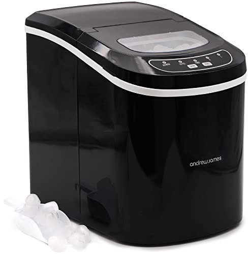 2.2L Andrew James Ice Maker Machine – Portable Countertop Ice Machine for Home, Electric Ice Dispenser with Scoop & Basket, Self-Cleaning, Small or Large Ice Cubes