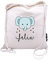Bio Turnbeutel mit Namen personalisiert & Bedruckt | Motiv Elefant | Stoffbeutel Schuhbeutel Sportbeutel Wäschebeutel Rucksack für Kinder Jungen & Mädchen | inkl. NAMENSDRUCK