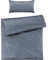 Pure Label Mako Satin Bettwäsche blau 155x220 cm mit Kissenbezug 40x80 cm aus 100% Baumwolle - Traumhaft weiches Mako Satin Bettwäsche Set in Uni