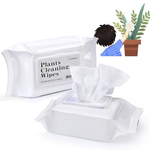 Leopong Leaf Shine Cleaning Wipes for Clean and Photosynthesis - Unscented Plant Cleaner for Indoor Outdoor Use | 80 Wipes
