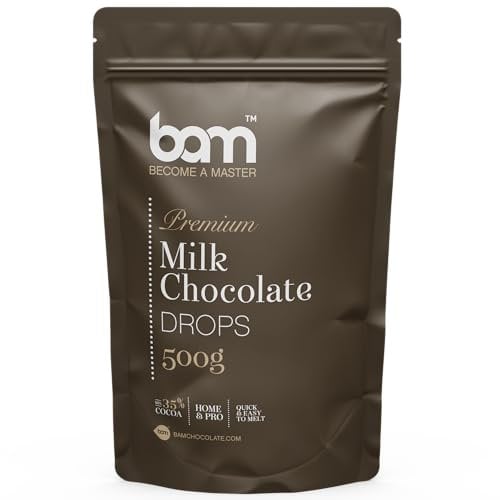 BAM Milchschokolade Drops, Tropfen, Callets zum Schmelzen, Backen für Zuhause und Profi (500 g)