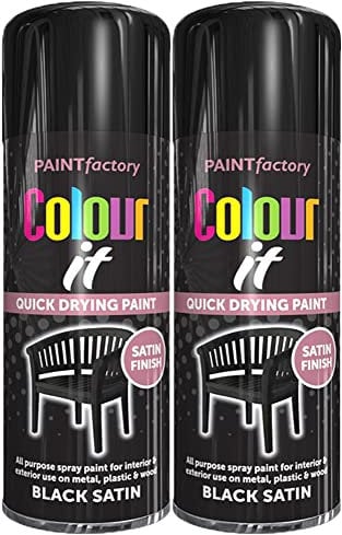 Q&H Automotive 400ml Black Satin Spray Paint - Durable Semi-Gloss Finish for Car Body Surface - Hard Wearing Color & Resilient in Nature - Fast Drying Crack Resistant Painting & Easy to Clean (2)