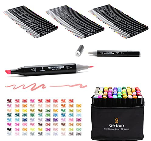 Girben Brush Pen Lettering et Blender (Jeu de Couleurs Plus)
