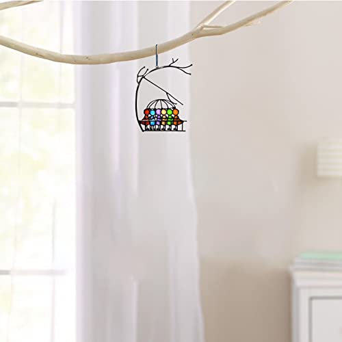 Fenster-Paar-Heimdekorations-Anhänger-Anhänger-Kunst-Engels-Farbdekoration u Gestell Hängematte Baby (B, One Size)