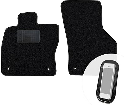 moto-MOLTICO Vorne Fußmatten Auto Velours Autoteppiche Schwarz Automatten Set 2-teilig passend für Skoda Octavia III, IV ab 2013
