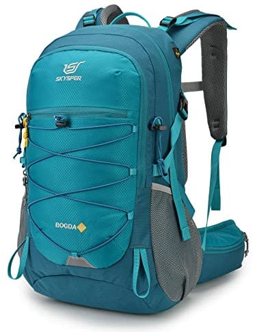 SKYSPER Wanderrucksack 35L Camping Backpack mit Rückenbelüftung Trekkingrucksack aus atmungsaktivem 3D Air Mesh Polyester Camping Outdoor Wandern Rucksack