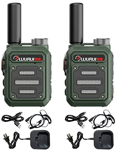 Wurui TXQ G63 2PCS mini ricetrasmittente professionale lunga distanza amatoriale radio fm portatile bambini pmr 446 uhf bidirezionale (2 verde)