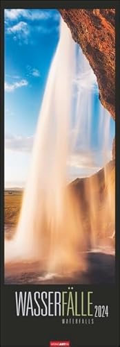 Wasserfälle - Kalender 2024 - Fotokalender im Vertikalformat - Weingarten-Verlag - Wandkalender mit kraftvollen Naturaufnahmen - 34 cm x 98 cm