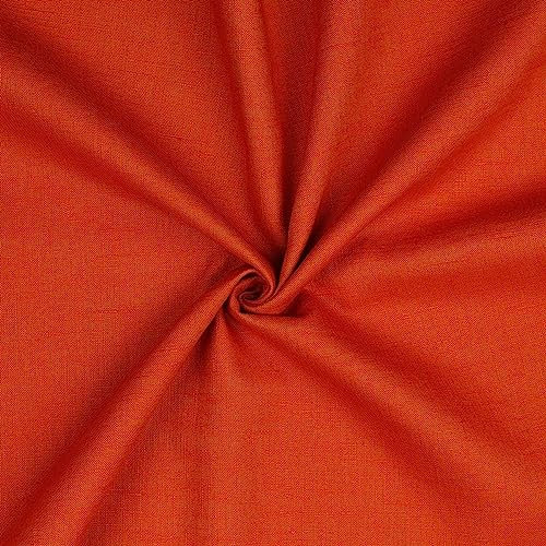 Leinen Stoff Meterware Uni 40 farben 100% Leinenstoff Naturstoff OEKO-TEX 140cm Breite (039 I Orange)