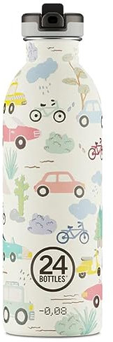24 Bottles - Kids Collection - Urban Bottle 500 ML w. Sports Lid - Adventure Friends (24B935)