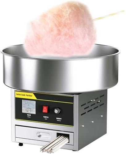 GEJLELDS 1200W Electric Cotton Candy Machine, Commercial Candy Floss Maker, Stainless Steel Professional Spun Sugar Maker Machine,A