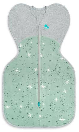 Love To Dream Pucksack, Baby Erstausstattung Neugeboren (2,2-3,8kg), ideal für milde Temperaturen 18-24°C, Arme hoch Position, zweiweg-Reißverschluss für einfaches Windelwechseln, Schlafsack Oliv