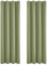 Deconovo Gardinen mit Ösen Blickdichte Vorhänge Wohnzimmer Vorhang Verdunkelung Blackout Curtain, 183x117 cm(HöhexBreite), Salbeigrün, 2er Set