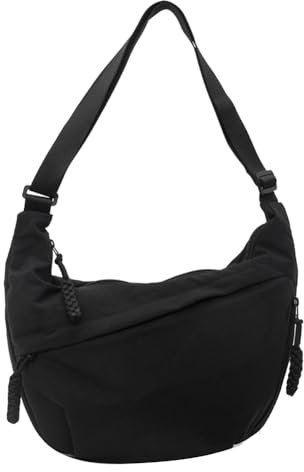 HICARRY Damen Halbmond Tasche Nylon Crossbody Bag Damen Umhängetasche Moon Bag Hobo Halfmoon Bag Lässige Schultertaschen mit Verstellbarer Schultergurt