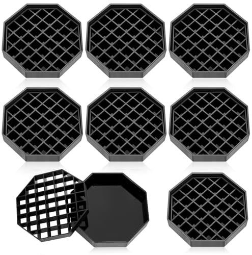 Suclain 8 Pcs Octagon Coffee Drip Trays, Black Honeycomb Grid Tray, 6 Inch