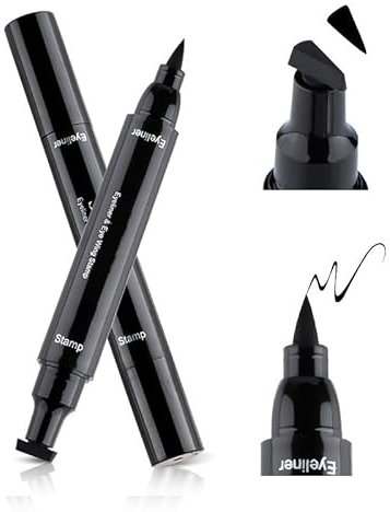 Eyeliner Wasserfest, Schnell Trocknender Eyeliner Stempel Schwarz, Langanhaltend Pigmentiert, für den idealen Lidstrich Ein, Einfaches Katzenaugen Makeup Tool (Kleine)