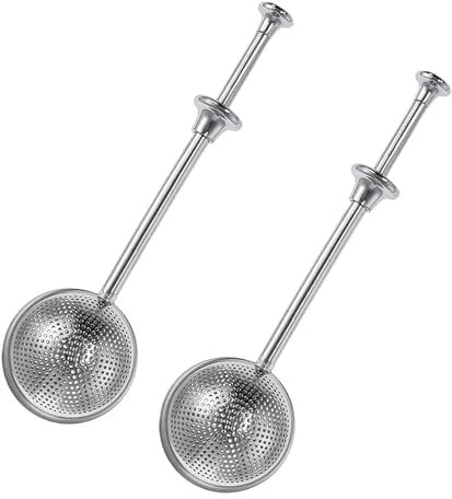 2 Pcs Flour Sifter, 304 Stainless Steel Small Strainer Fine Flour Duster, Small Sieve for Baking, Flour Shaker, Ball Shape Tea Filter for Filtering Tea Leaves, Flowers, Grass, Tea