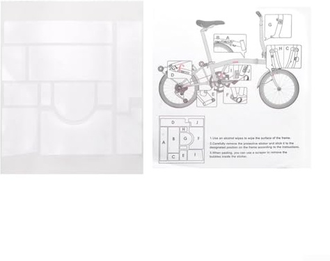 Kit de pegatinas para bicicletas plegables Brompton, película de PVC para proteger las superficies del marco contra ganchos de cadena y marcas de neumáticos