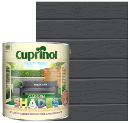 Milena Garden Shades Fence Paint, Shed Paint, 6 Year Weatherproof Exterior Wood Treatment, Water Based Matt Finish Paints for Wood Stain, 2 Coats Recommended (Urban Slate, 2.5 Lit)