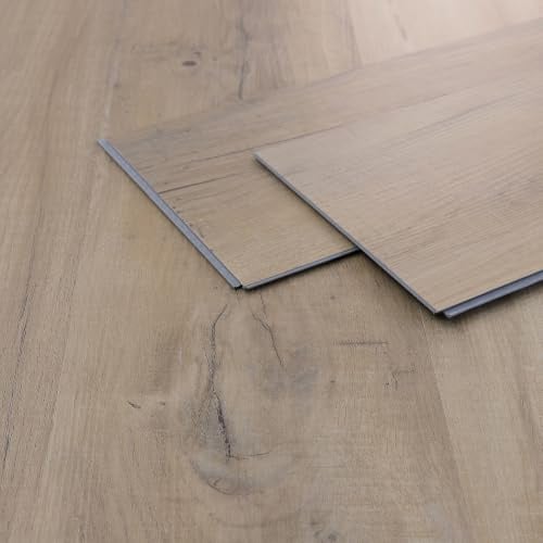 ML-Design Vinylboden Klick, PVC Bodenbelag mit Klicksystem, Holzoptik, Klickvinyl mit Belastungsklasse 34, rutschfest, wasserdicht, 122x18 cm, Dicke 4,2mm, 3,08m²/14 Dielen, Braun, Eiche Rustikal Hell