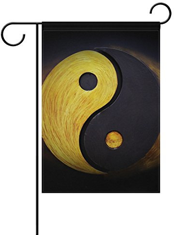 ALAZA Yin Yang Symbol Weinlese-dekorative Doppelseitige Garten Flagge