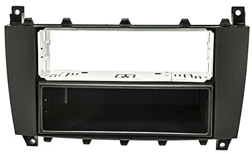 tomzz Audio 2434-046 Radioblende Metallschacht kompatibel mit Mercedes C-Klasse W203 S203 CLK Facelift CLC G-Klasse schwarz