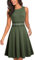 HOMEYEE Vestido de cóctel sin Mangas Bordado de la Vendimia de Las Mujeres UKA079 (EU 42 = Size XL, Verde Oliva)