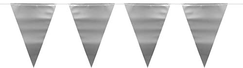 Folat Wimpelkette Silber Metallic Mat - 6 Meter