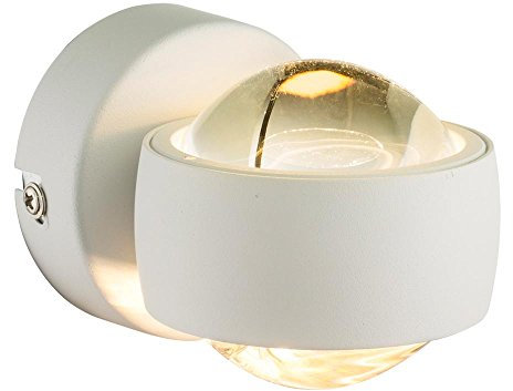etc-shop LED Design Wand Leuchte Wohn Ess Zimmer Beleuchtung Glas Kugel UP DOWN Strahler Lampe weiß