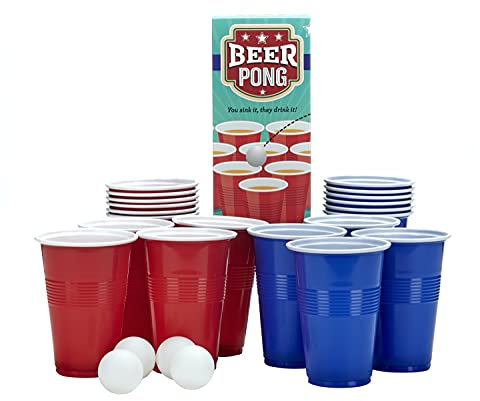 Whitehouse 24 Piece x Beer Pong Set Fun Adult Drinking Game Cup Kit Bar Pub Party Supplies Ping Pong, You Sink Tt They Drink It. Gift Boxes.