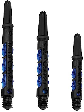 Harrows Dart Shafts Carbon ST Stiele mit Pyramidenringen, Medium, Blau