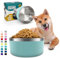 Cuenco para Perros para Comida y Agua, Cuenco de Acero Inoxidable de 1,2 l, Antideslizante, Doble Pared con Parte Inferior de Goma para Perros/Gatos Mediano/Grande(40oz/5 Tazas, Verde Menta)