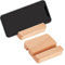 NBEADS 2 Stück Holz Handyständer, 8.1x8.1x2 cm Holz Handyhalter Universal Desktop Telefonständer Tragbarer Mobiler Tablet-Halter Mit 2 Rillen Zur Unterstützung Des Telefons Im Büro Zu Hause
