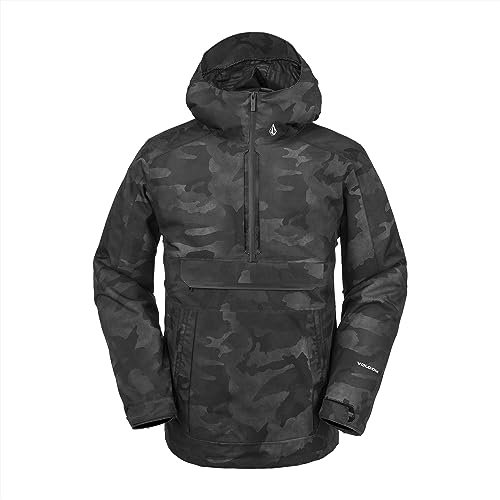 Volcom Herren Brighton Pullover Anarok Hooded Snowboard Jacke, Black Camo S4, Small