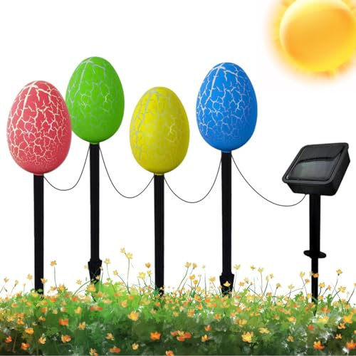 Solar-Ostereier-Lichterkette, Wegebeleuchtung - -Gartenbeleuchtung für den Außenbereich, Ostereier-Beleuchtung mit Pfahl - Outdoor-Dekoration, Pfahl, Licht, automatisch, für Zaun, Bexdug
