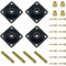 DDHOMIN 4 Sets Furniture Leg Mounting Plates,Sofa Leg Connector Metal Plates Kit (Black)