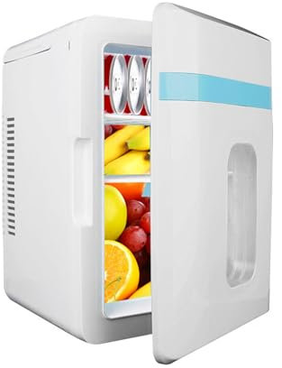 HHCTEBEC Mini Frigorifero, 10 Litri/10 Lattine Frigoriferi per La Cura della Pelle 220 V AC/12 V DC Dispositivo di Raffreddamento E Scaldino Termoelettrico Portatile Piccoli Frigoriferi,Blue