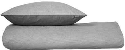 Bettwäsche 155x220 cm | 100% Baumwolle | Grau | Strickoptik | 2-teilig