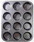 AIBULO 12 Cup Muffin Tray Nonstick – Durable Carbon Steel Muffin Tin & Cupcake Tray for Baking Muffins, Cupcakes, Yorkshire Pudding – Heavy Duty Cake Tins for Baking, Oven-Safe Muffin Tin