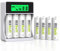 MXBatt AA Batterie Ricaricabili Ni-MH 3200mAh 8 Pack con Caricabatterie Intelligente LCD per Pile Ricaricabili 1.2V AA AAA
