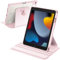 A-BEAUTY Funda Giratoria Compatible con iPad 9ª/8ª/7ª Generación 10.2 Pulgadas 2021/2020/2019/iPad Air 10.5 (3ª Gen 2019) / iPad Pro 10.5 2017, con Auto-Sueño/Estela, Rosa