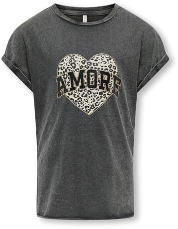Only & Kids Damen Koglucy Life S/S Amore Top Box JRS Noos, Phantom, 146-152